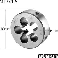 M13 X 1.5 Tap and Die Set M13 x 1.5 Machine Thread Tap and Round Die Right Hand