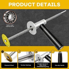 Inside Pipe Cutter for PVC Pipe Cutter, with Handle and 4 Diamond Grit Cutting W