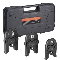 3 &ndash; Piece Pressing Jaws Set, 1/ 2&Prime;, 3/ 4&Prime;, 1&Prime; for Carbon Steel Pipes, with Case
