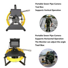 20M Pipe Inspection Camera 17mm HD 1200TVL Drain Sewer Camera 4.3&Prime; LCD Monitor