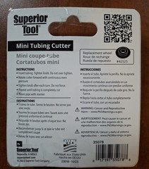 Superior Tool 7/8 in. Mini Tube Cutter Black/Gray 35078