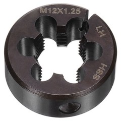 HSS M12 x 1.25 Metric Machine Thread Round Die Left Hand High Speed Steel