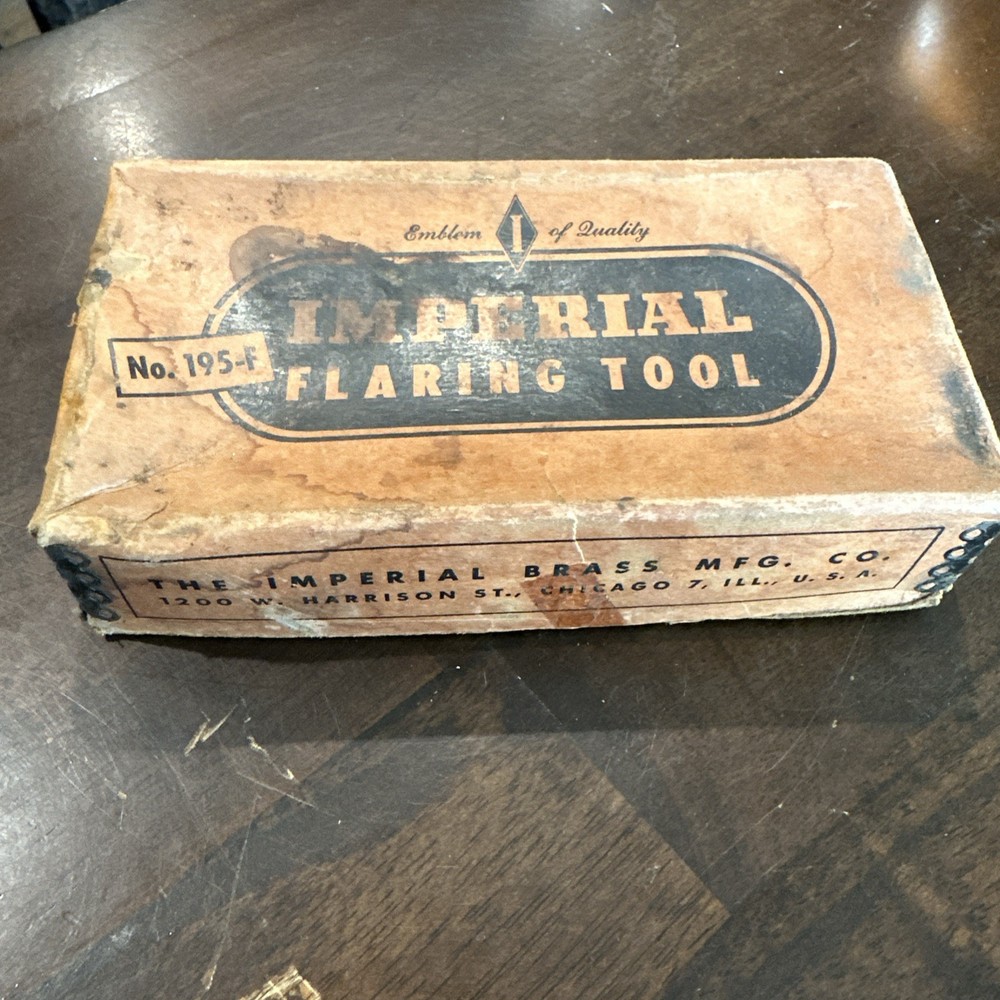 Vintage Imperial Brass Mfg Co No.195-F Flaring Tool Set w/Original Box USA