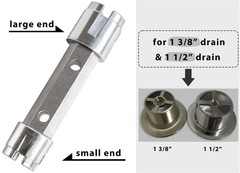 BearHut Tub Drain Remover Wrench Removal Tool Dual Ended Dumbell for Silver