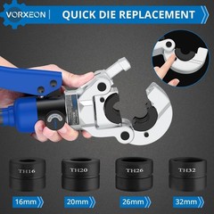 Copper pipe Pro press crimper 8 Ton 15.74 inch, Blue and Black