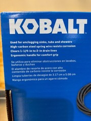 New Kobalt 15 Foot Drain Auger Sealed In Box