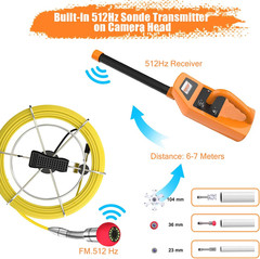 165FT Sewer Inspection Camera with Locator & 7&Prime; LCD Monitor, IP68 Waterproof