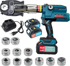 18V Pro Press Tool for Copper & PEX Pipes Cordless Plumbing Press Tool Kit W/ 1/