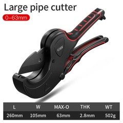 2-1/2&Prime; 63mm Ratcheting PVC Pipe Cutter Stainless Steel PEX PE/Rubber Hose/Tube
