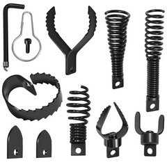 9 PCS Drain Snake Drill Attachment Cleaner Cutter Head Root 50ft-100ft Cables