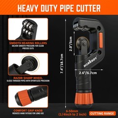 HORUSDY 4-Piece Ultimate Tube Cutter Set, Heavy Duty Pipe Cutter 1/4&Prime;-2&Prime;, Min&hellip;