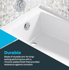 EZ-FLO 2-Hole Bathtub Overflow Face 3-1/8 in., 2 holes with screws, Chrome