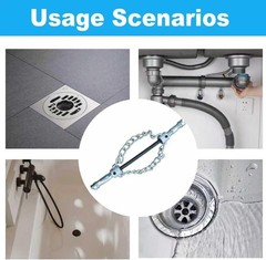 2 Piece Flex‑Shaft Sewer Descaling Chain,Multi-Purpose PVC Pipe Maintenance T&hellip;