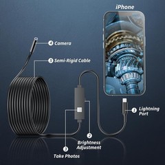 16FT Pipe Inspection Camera Endoscope Video Sewer Drain Cleaner Waterproof Snake