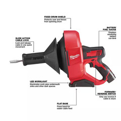 M12 12V Lithium-Ion Cordless Auger Snake Drain Cleaning Kit M12 with 2.0Ah Batte