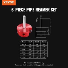 VEVOR PVC Pipe Reamer Tool Pipe Fitting Socket Saver Aluminum Alloy for SCH 40