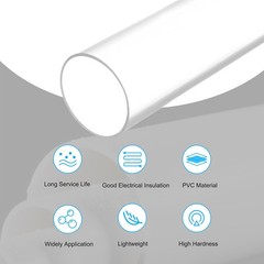 MECCANIXITY 2.1 Inch Clear PVC Rigid Pipe 54mm ID 63mm OD x 63mm,