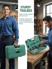 Hydraulic Cable Crimping Tool, Battery Cable Terminal Crimper 12 AWG&ndash;4/0 A