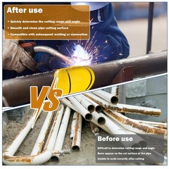 Pipe Cutting Guide Kit &ndash; Metal Saddle Templates for 3.5&Prime; & 4.5&Prime; Pipes, 22.5&deg; 45&deg;