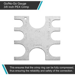 VIDABTE 23080 PEX Crimp Tool Go/No-Go Gauge, 3/8 Inch Inch, Silver