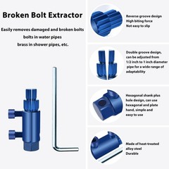 Pipe Extractor Tool Set &ndash; Nipple & Thread Remover Kit for 1/2&Prime; to 1&Prime; Pipes &ndash; DIY