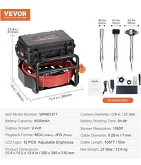 Sewer Camera 165 ft/50m Self-Leveling Drain Camera with 512Hz Touchscreen, 9&rdquo; Sc