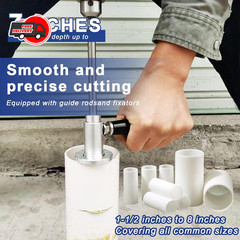 PVC Pipe Cutter Diamond Wheel 1.5-8in Adjustable Depth 7in Hex Shank Impact Dril