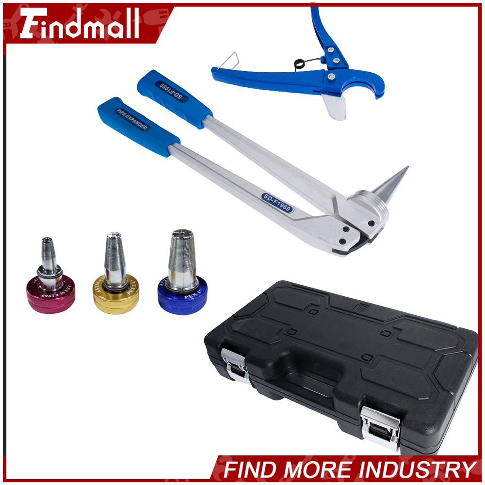 Findmall PEX Expander Tool Kit W/ 1/2&Prime; 3/4&Prime; 1&Prime; Expansion Heads & Tube Cut Plier