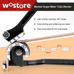 Precision Machined Aluminum 180&deg; Tubing Bender with Non-Slip Grip &ndash; Black
