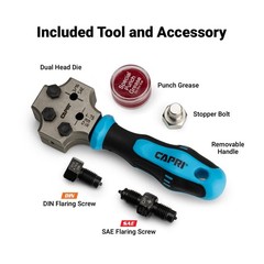 Capri Tools 3/16 in. Dual Head Flaring Tool, makes 4.75 mm ISO/DIN Bubble Fla&hellip;