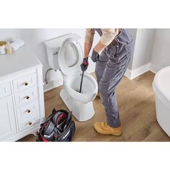 Husky 3 ft. Toilet Drain Snake Auger for Clog Removal with Non-Slip Grip Handle