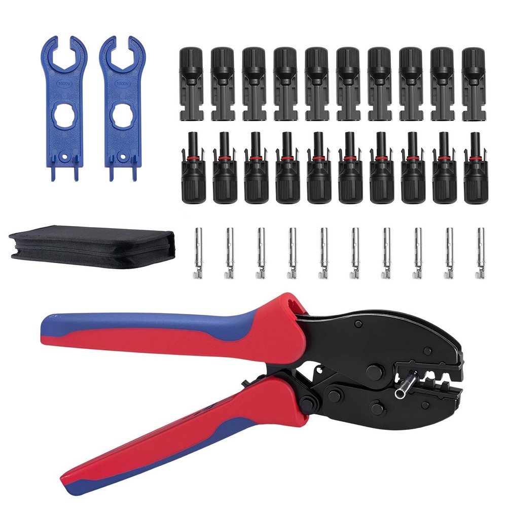 Uimoso Solar Connector Crimping Tool Kit 14-10 AWG with Accessories