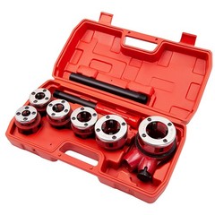 Ratchet Pipe Threader Kits Die Bar Head Handle Tool Set 1/4&rdquo; 3/4&rdquo; w/ 6 Dies