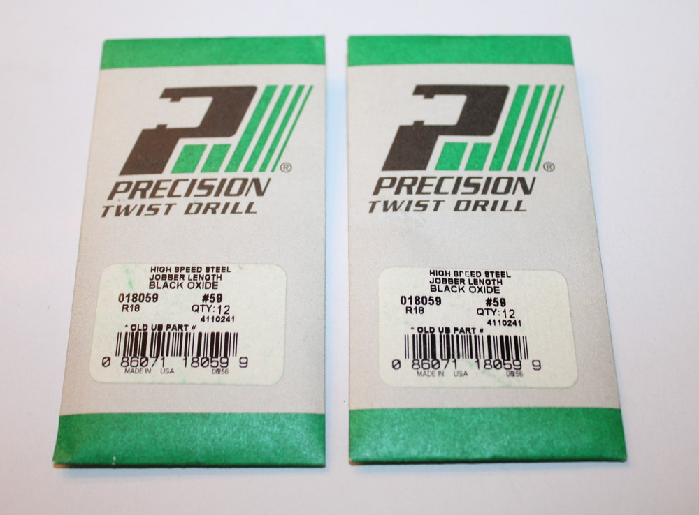 PRECISION TWIST DRILL 018059 #59 HSS JOBBER DRILL BIT 1 1/2&Prime;L &ndash; QTY OF 24 &ndash; NEW