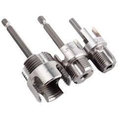 3PCS PVC Pipe Threader Kit 1/2&Prime; 3/4&Prime; 1&Prime; NPT, Internal & External Pipe Thread Cut