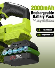 Cordless Drain Auger 25ft Auto Feed Snake Clog Remover 21V Power 2.0Ah Battery