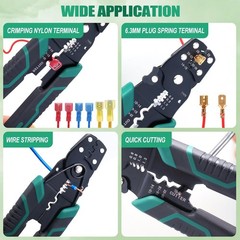 Multifunctional Crimping Pliers Tool with Stripper and Cutter for Wire Connectio