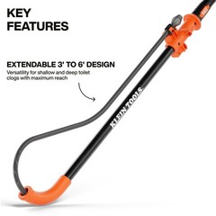 Klein Tools 6 Foot Steel Toilet Auger