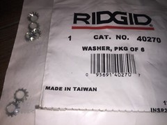 RIDGID 40270 Washer, PKG of 6 Washers &ndash; For 300/300A & 535 Threader