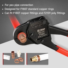 Icrimp Angle Head F1807 PEX Pipe Crimping Tool for Copper Rings &ndash; 3/4-Inch Angle