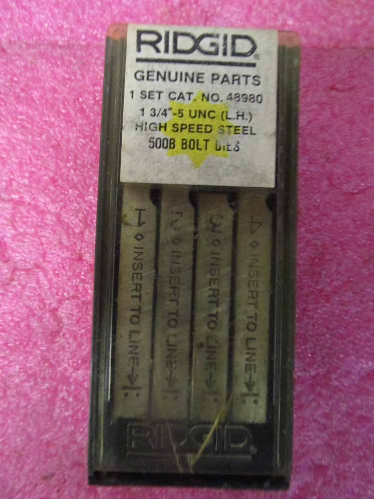 Ridgid 48980 1 3/4&Prime;- 5 UNC Left Hand High Speed Steel 500B Bolt Dies
