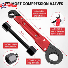 6 Pcs Plumbing Tools Kit with Angle Stop Wrench & 1/2-Inch Compression Sleeve Pu