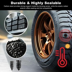 Screw in Tire Plugs 60PCS Heavy-Duty Kit &ndash; 30 Large & 30 Small for Car, Truck