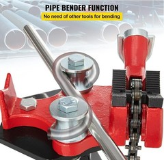 Vevor Tripod Pipe Chain Vise 1/8&Prime;-5&Prime; Capacity Folding Legs W/ Harden Teeth