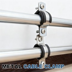 20pcs M14 Stainless Steel Rubber Pipe Strap EPDM Cushioned Cable Clamp