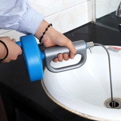 Blue Hand Crank Flexible Sink Snake Pipe Snake Drain Clog Remover for Bathroom