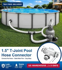 Pool Hose Connector for Leak-Proof Dual Seal and Stable Water Flow, 1.5&Prime; to 1.5&Prime;