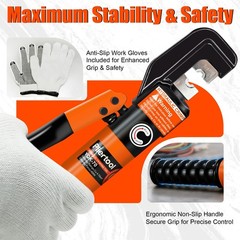 10 Ton Hydraulic Battery Cable Crimper with Spring-Loaded Handle & 9 Dies Bat&hellip;