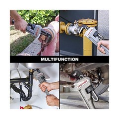 HAUTMEC 14 Inch Aluminum Straight Pipe Wrench, Adjustable Plumbing Wrench, 2&Prime;&hellip;