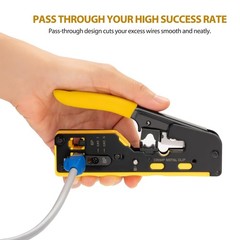 WEETOTUNG RJ45 Crimp Tool Pass Through Kit &ndash; Normal, Green,blue,black, Yellow